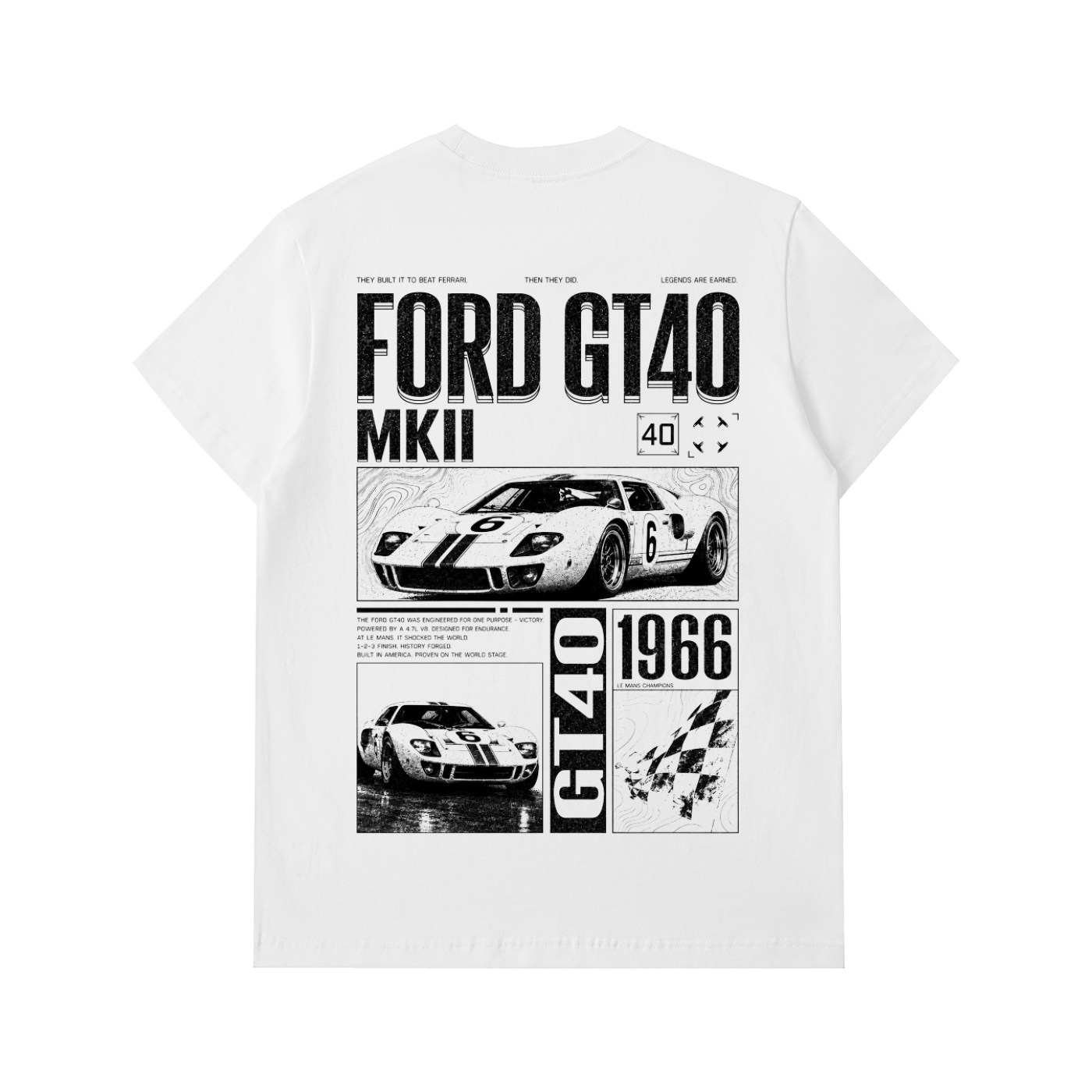 FORD GT40 WHITE T-SHIRT
